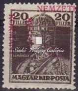 Debrecen II. lemez, Károly 10f-es bélyeg. Bodor M. hátoldali garanciával. / 1919. Debrecen II. plate, Károly 10f. stamp. With M. Bodor's guarantee.