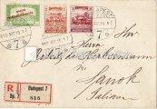 Romanian occupation 10 ﬁllér, red numbered green postage due stamp with shifted overprint! Original, inspected by Bodor M., signature on the back.