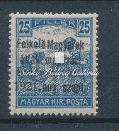 West-Hungary I. 75 ﬁllér, Parliament in vertical pairs with shifted overprint, not issued. Original, inspected by Bodor M., signature on the back. 1921.