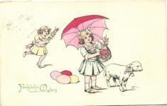 Ostern / Easter, A rt Nouveau frame, litho 2600 23563.