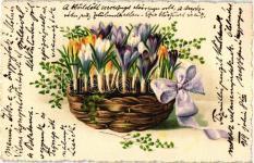 litho greeting 23684. Clover, flower, Em b.