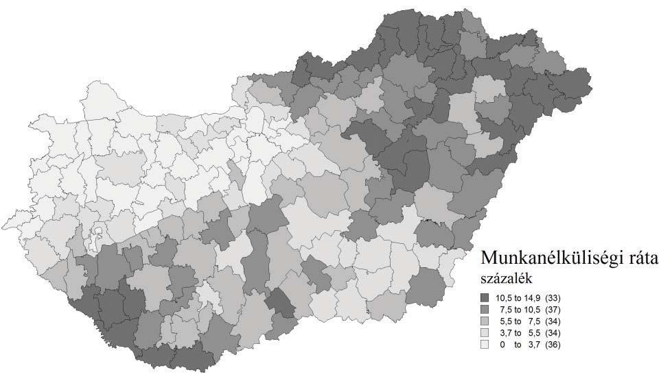 BERKES JUDIT A társadalmi, avagy humán erőforrás jellemzők mérésének hagyományos indikátorai a munkanélküliség különböző mutatói, amelyek látványosan megmutatják az eltéréseket (Kovács, 1993; Kertesi