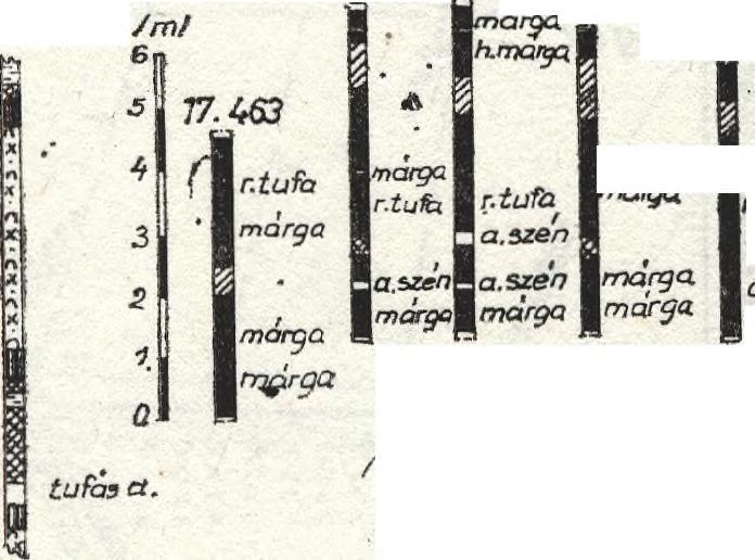 Így csak általános m egállapításokat tehetünk. d) A bányavágatokban észlelt kőszéntelepek vastagsága általában nagyobb, m int a kutató fúrásokban észlelteké.