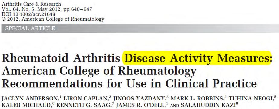 2012 ACR: Mivel mérjük a betegségativitást a gyakorlatban?