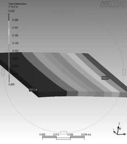 74MPa volt, a legnagyobb deformáció pedig 0.3 mm. Megjegyzend, hogy a feszültségek viszonylag kis értéke arra vezethet vissza, hogy a tartály kis méretei miatt a terhelés értéke is viszonylag csekély.