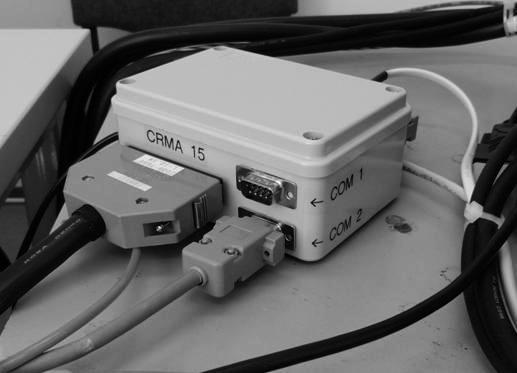 A CRMA 15-ös csatlakozóban 0 bemenet és 8 kimenet van, emellett tápfeszültséget kell rákapcsolni, amit a robot a kimeneteken visszaad. 3.