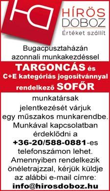 Jelentkezni telefonon a +36 20 436 5753-as számon lehet. E- mailben az allashely01@ gmail.com címre várjuk jelentkezését a pozíció (számlázás) megjelölésével.