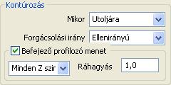 PowerMill 3. 3D-s Nagyolópályák készítése Kontúrozás Az egyes nagyolási szinteken egy opcionális, előtolással végrehajtott kontúrmarást adhatok meg.