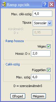 ) - Fúrás Arra kényszeríti a szerszámot, hogy a szintek közötti fogásvételt az anyagon kívül hajtsa végre.