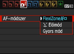 Fókuszálás AF-funkcióval (AF-módszer) Az AF-módszer kiválasztása Kiválaszthatja a témának és a fotózás feltételeinek legmegfelelőbb AF-módszert.