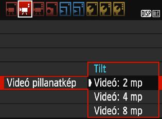 3 Video-pillanatképek készítése A fényképezőgéppel rövid, körülbelül 2, 4 vagy 8 másodpercig tartó videoklip-sorozatok, úgynevezett video-pillanatképek készíthetők.