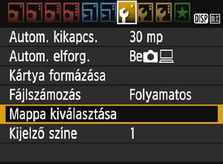 Praktikus funkciók 3 Mappa létrehozása és kiválasztása Tetszőlegesen létrehozhat és kiválaszthat a rögzített felvételek mentésére szolgáló mappákat.