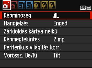 Váltás az LCD-kijelzőn megjelenő képernyők között Az LCD-kijelzőn megjeleníthető a felvételkészítési beállításokat tartalmazó képernyő, a menüképernyő, a rögzített képek stb.