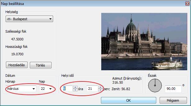 50 A NaviBárban az Árnyék ikonra kattintva a 3D