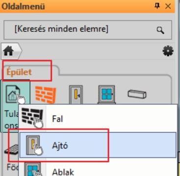 2. Lecke: Alapozás 79 Tulajdonságmásolás - opcionális Válassza ki az 1 m magassá alakított főfalat az alaprajzon.