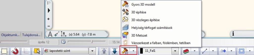 94 Nyomja meg a párbeszédablak jobb alsó sarkában megjelenő OK gombot. Az alaprajz most már az elsőként megrajzolt elrendezési alternatívát jeleníti meg.