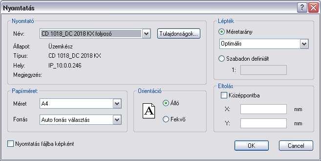 14. Nyomtatás 1221 14.4. 3D (Kép) nézet ablak nyomtatása Közvetlen nyomtatás Lehetőség van a 3D (Kép) nézet ablak tartalmának vektoriális nyomtatására, illetve lehetőség van a modellt képként képfájlba menteni.