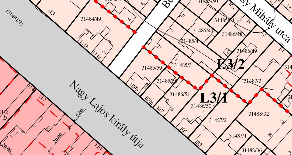 CITY-FORM 2000 KFT. 25/9 Telek övezeti térképe: Kisvárosias, jellemzően szabadonálló beépítésű lakóterületekre vonatkozó előírások (L3) *2 29.