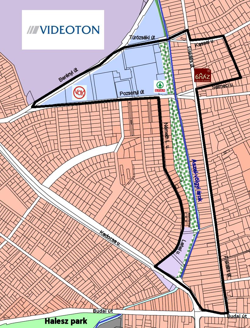 6. térkép: Tervezett Sport és rekreációs övezet (Keleti városrész) akcióterületi integrált projekt Székesfehérvár Forrás: Saját szerkesztés 1.