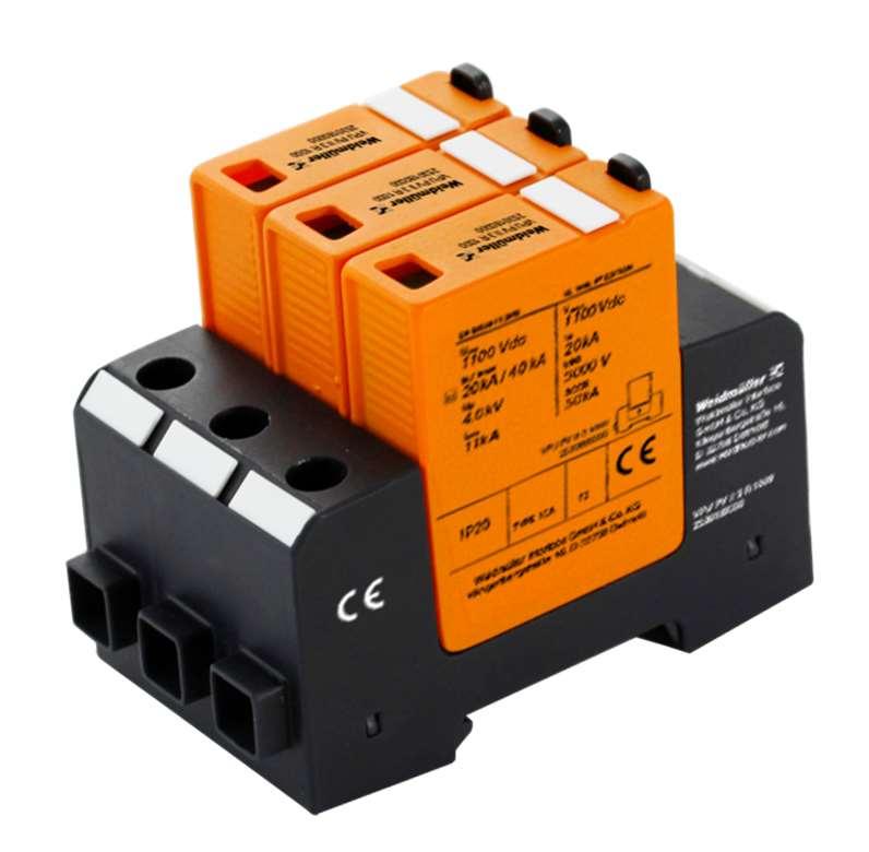 Termék kódolás VPU PV I+II 3 R 1500 VPU = VARITECTOR Power Unit PV = napelemes alkalmazás I+II = I+II védelmi szint II = II védelmi szint 3 = 3 pólus szám 0 = csere betét _ szélső 0M = csere