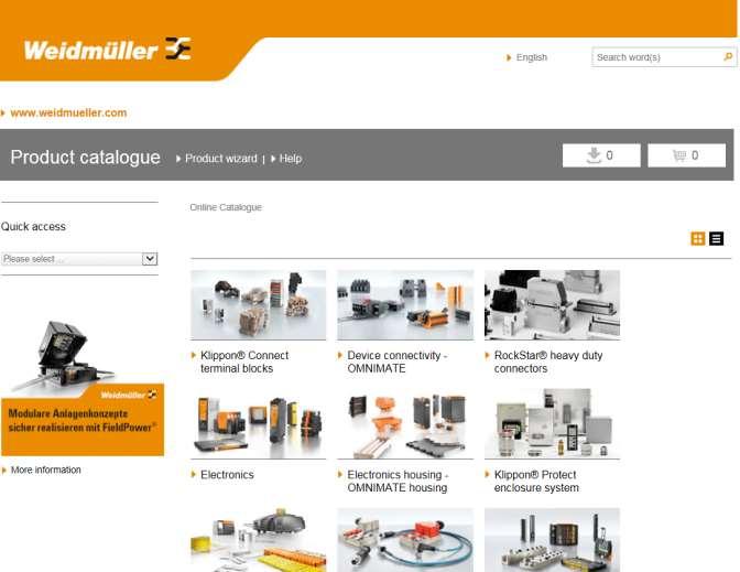 Product Catalog http://catalog.weidmueller.com/catalog/start.