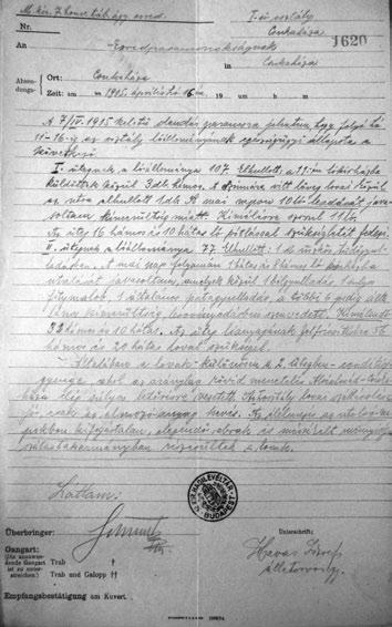 VI. MELLÉKLETEK Ezredparancsnokságnak Csukaháza 1915.