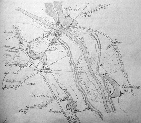 III. AZ OROSZ HARCTÉREN (1914) Ütegállás a Dunajec előtt, Przybyslavice mellett. Forrás: HM HL II. 1000 m. kir. 7. honv.