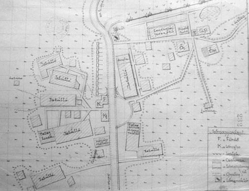 III. AZ OROSZ HARCTÉREN (1915) A kiépített tábor helyszínrajza. Forrás: HM HL II. 1000 m. kir. 7. honv.