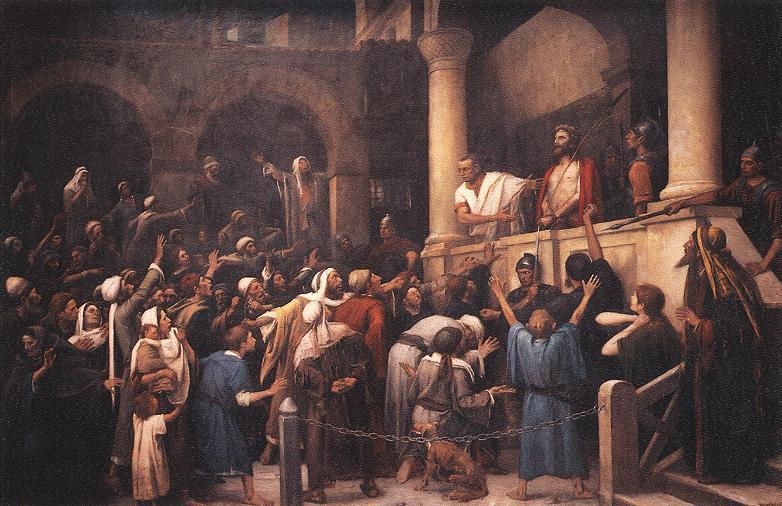 5. A félelem eluralkodása Íme kihozom őt nektek. Tudjátok meg, hogy semmiféle bűnt nem találok benne. Feszítsd meg, feszítsd meg!