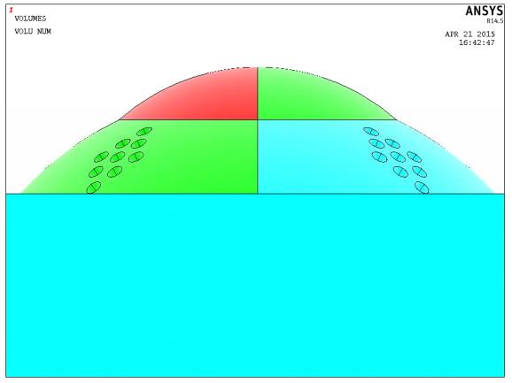 az intakt geometriánál körülbelül 0,3 mm lencsevastagság változást kapjak. 38. ábra A laserace eljárás eredeti geometriája 39.