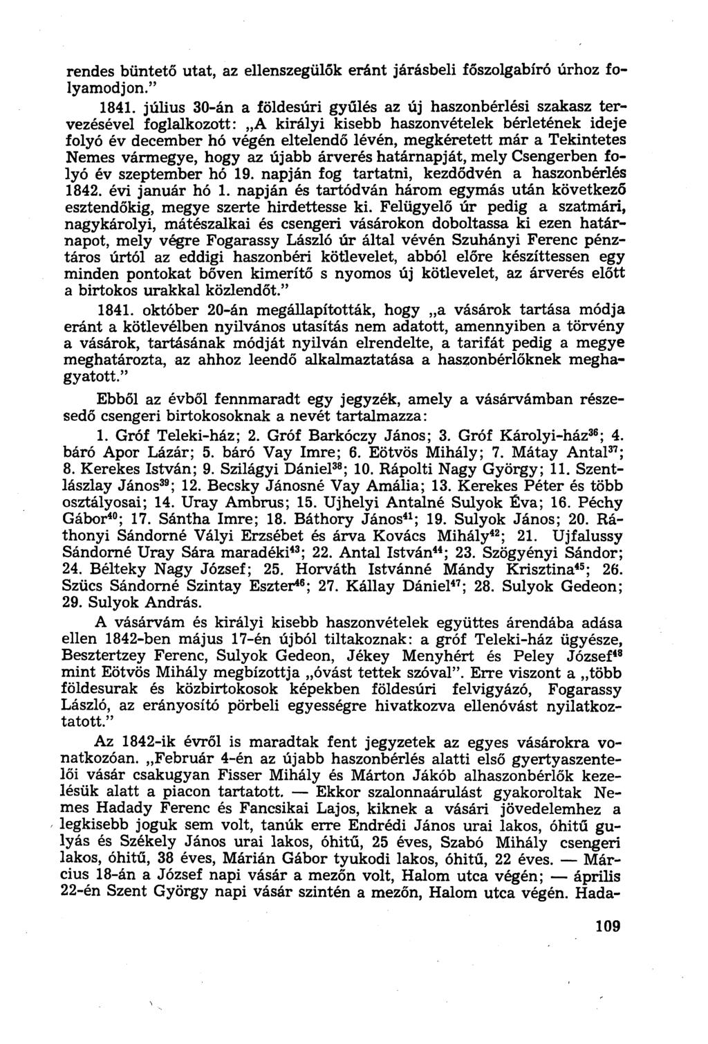 rendes büntető utat, az ellenszegülők eránt járásbeli főszolgabíró úrhoz folyamodjon." 1841.