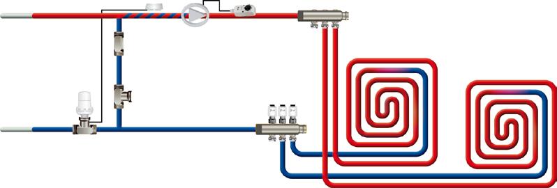 kapilláris vezeték hossza állítható FTC termosztatikus érzékelő padlófűtési rendszerekhez.