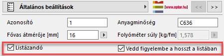 FŐVAS ELEM A fővas elhelyezéséhez válassza ki a dialógból a fővas elemet.