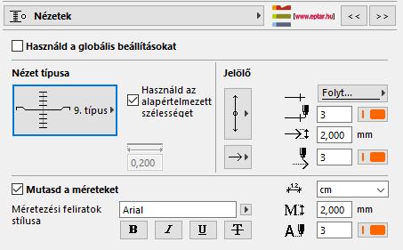 Az alaprajzon elhelyezett vízszintesen pozícionált elem megjelenítését a Nézetek lapon választhatja ki és beállítástól függően az elhelyezés módját a mozgatható fogópontok segítségével is