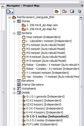 Oszlop elem módosítása Az oszlop elemeket az alaprajzon és a 3D modellen