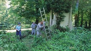 Pillanatok alatt mindenki magáénak érezte a feladatot. Lapátot, gereblyét, metszőollót, fűrészt, ragadtak és indult az aktív kertészkedés.
