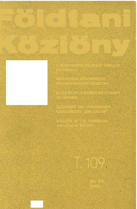 Földtani Közlöny A MAGYARHONI