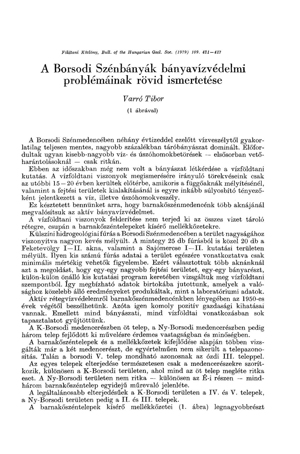 Földtani Közlöny, Bull, of the Hungarian Geol. Soc. (1979) 109.