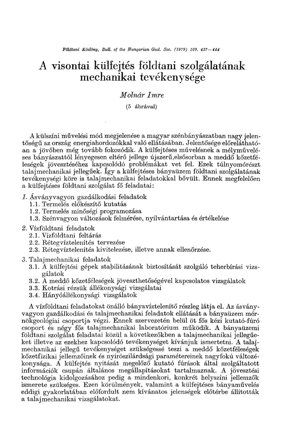Földtani Közlöny, Bull, of the Hungarian Geol. Soc. (1979) 109.
