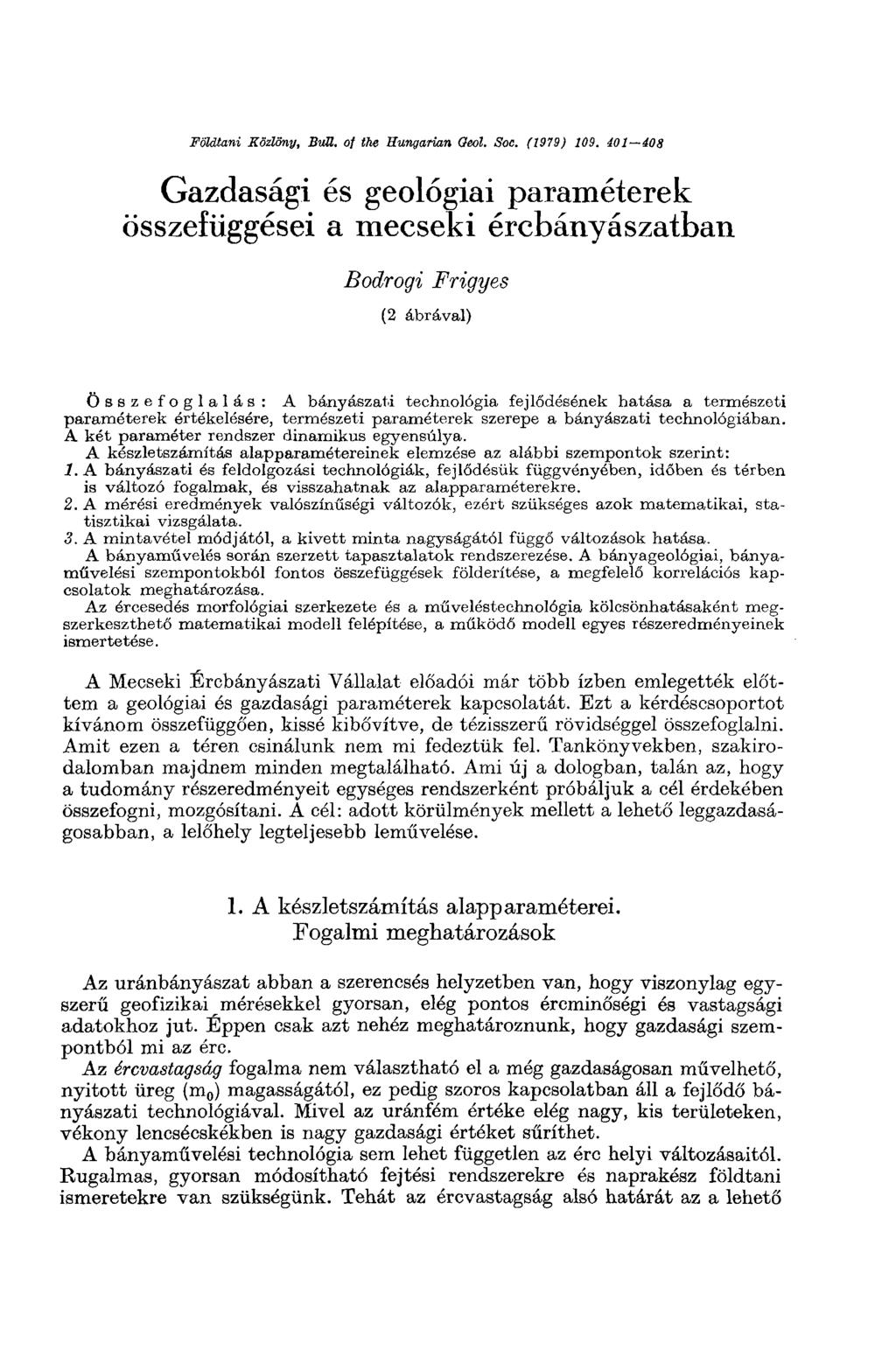 Földtani Közlöny, Butt, of the Hungarian Oeol. Soc. (1979) 109.