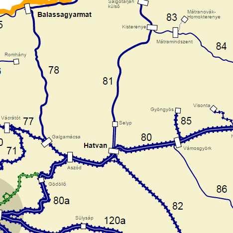 46 Lőrinci, Temető Lőrinci, Vörösmajor Petőfibánya, Petőfibányai elágazás Selyp, Cukorgyár Selyp, Vasútállomás Forrás: http://ujmenetrend.cdata.hu/uj_menetrend/volan/index.