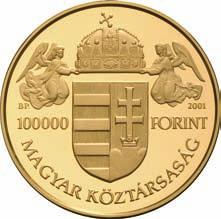 coat-of-arms of Hungary, above them two angels holding the holy crown, below legend MAGYAR KÖZTÁRSASÁG balra és jobbra verdejel, értékjelzés és évszám /nach links und rechts Mzz.