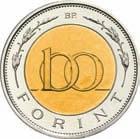 középen és alul értékjelzés /in der Mitte und unten Wertzahl/ in the middle and below value 100 / FORINT a 100 forintos forgalmi érmével egyezô /das gleiche Motiv