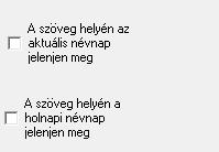 Photo NEWS III kézikönyv 10 Extra Panel A panelen a szöveg helyett megjelenhet az aktuális dátum vagy a holnapi dátum.