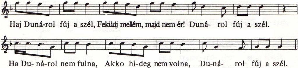 11 2/8-nyi szünet, s úgy folytatódik a nóta második sorában. 26 Íme a Kodály gyűjtötte Egy kicsi madárka dallama (5. kottapélda): 27 5.
