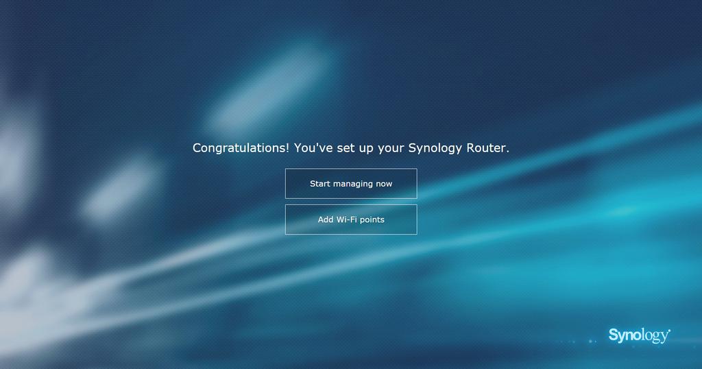 9 A beállítás befejezését követően kattintson a Synology Router indítása elemre. Ezt követően már élvezheti is az SRM rendszert és annak számos hasznos funkcióját.