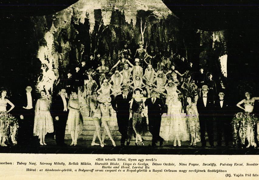 12. kép: Royal Orfeum: Start! Színházi Élet 1929/3 A finálé (12. kép) a revű, és általában a szórakoztató műsorok kulcsfontosságú része.