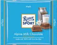 2890 Ft  RITTER SPORT CSOKOLÁDÉ* Alpesi / ét- / tejcsokoládé / ropogós kekszes / nugátos /
