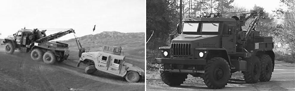 A Magyar Honvédség az Ural 4320 típusú tehergépkocsi alapjaira épített URAL DAM darus autómentő (3. ábra baloldali kép) utólagos védettségnövelését indokoltnak ítélte.