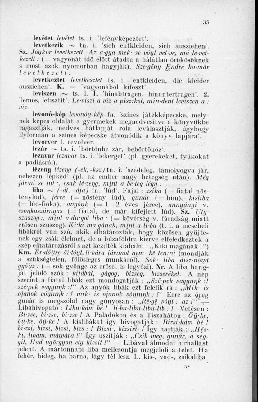 kivétet levetet ts. i. 'lefényképeztet'. levetkezik -»» tn. i. 'sich entkleiden, sich ausziehen'. Sz..lémkor levetkezett.
